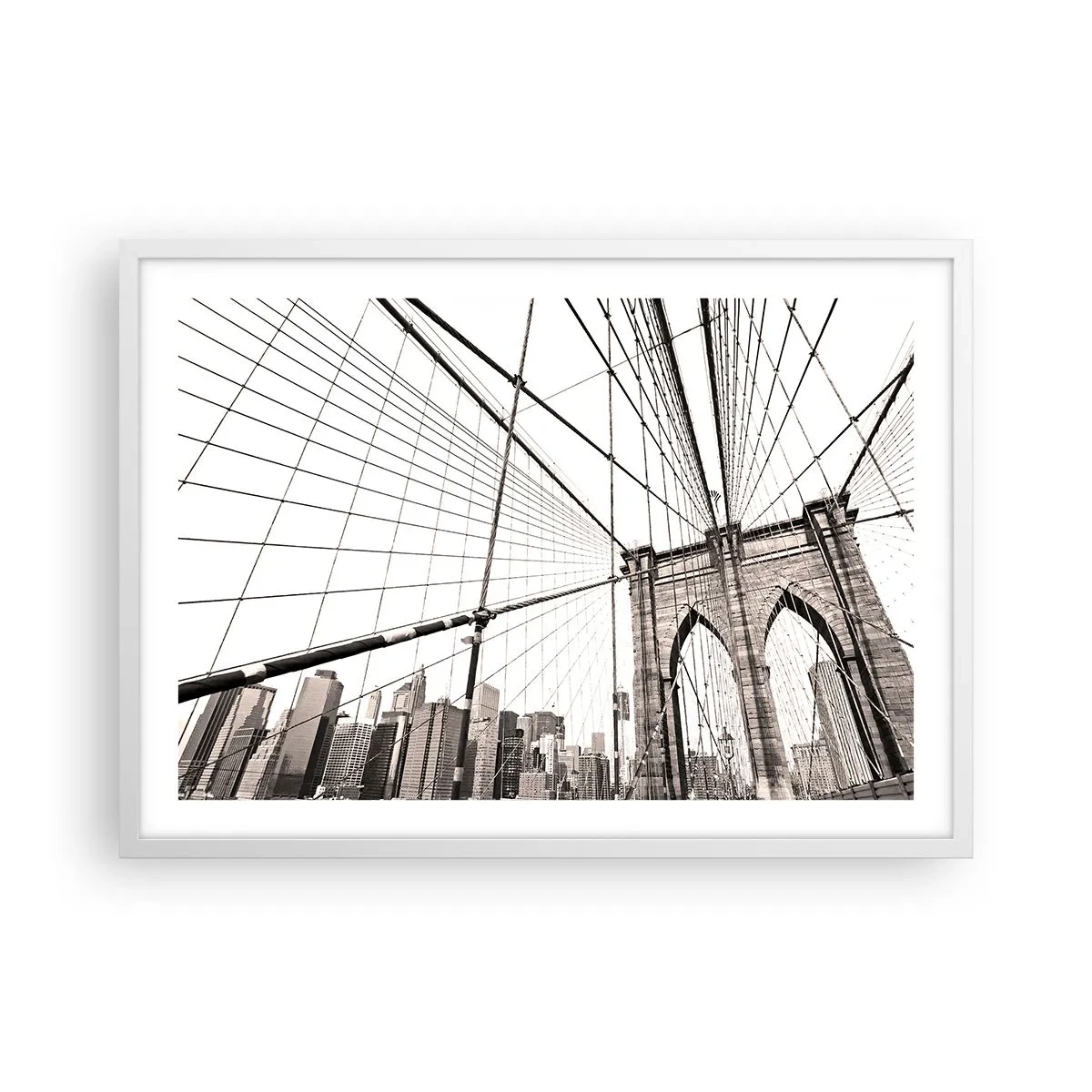 Plakat i hvid ramme - Katedralen i New York - 70x50 cm