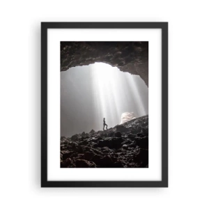 Plakat i sort ramme - Lysende grotte - 30x40 cm
