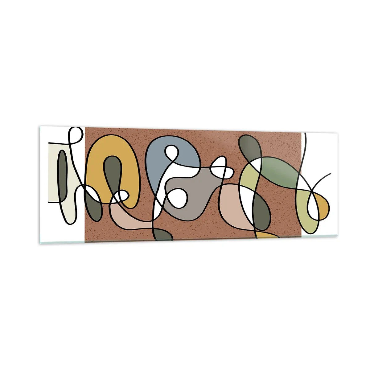 Billede på glas - En abstraktion, der er værd at smile over - 90x30 cm