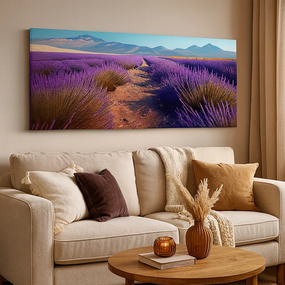 Lærredstryk - Billede på lærred - Duftende marker - 30x30 cm