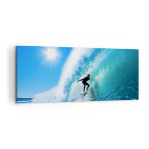 Lærredstryk - Billede på lærred - Gennem den store blå - 100x40 cm