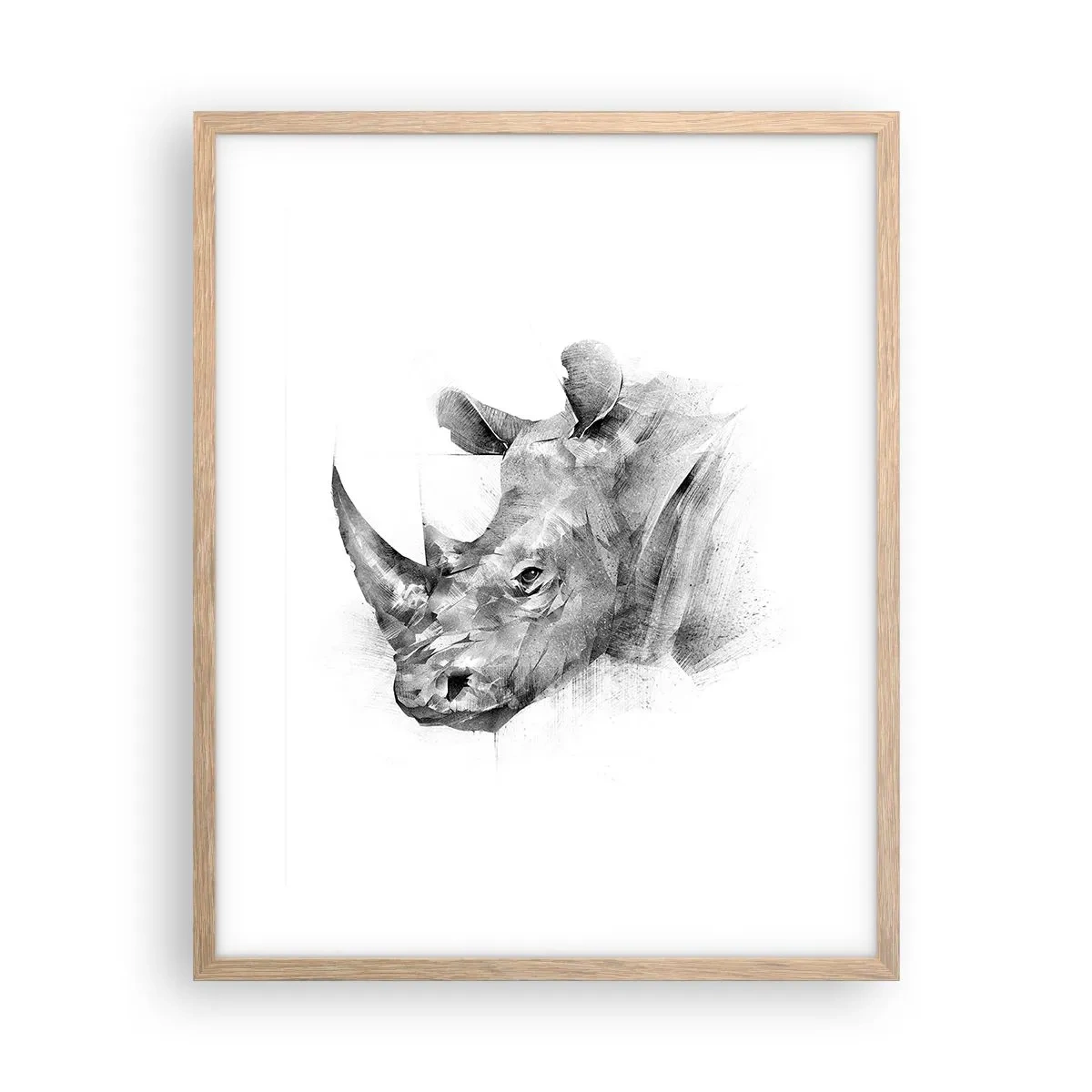 Plakat i ramme af lyst egetræ - Afrikansk portræt - 40x50 cm