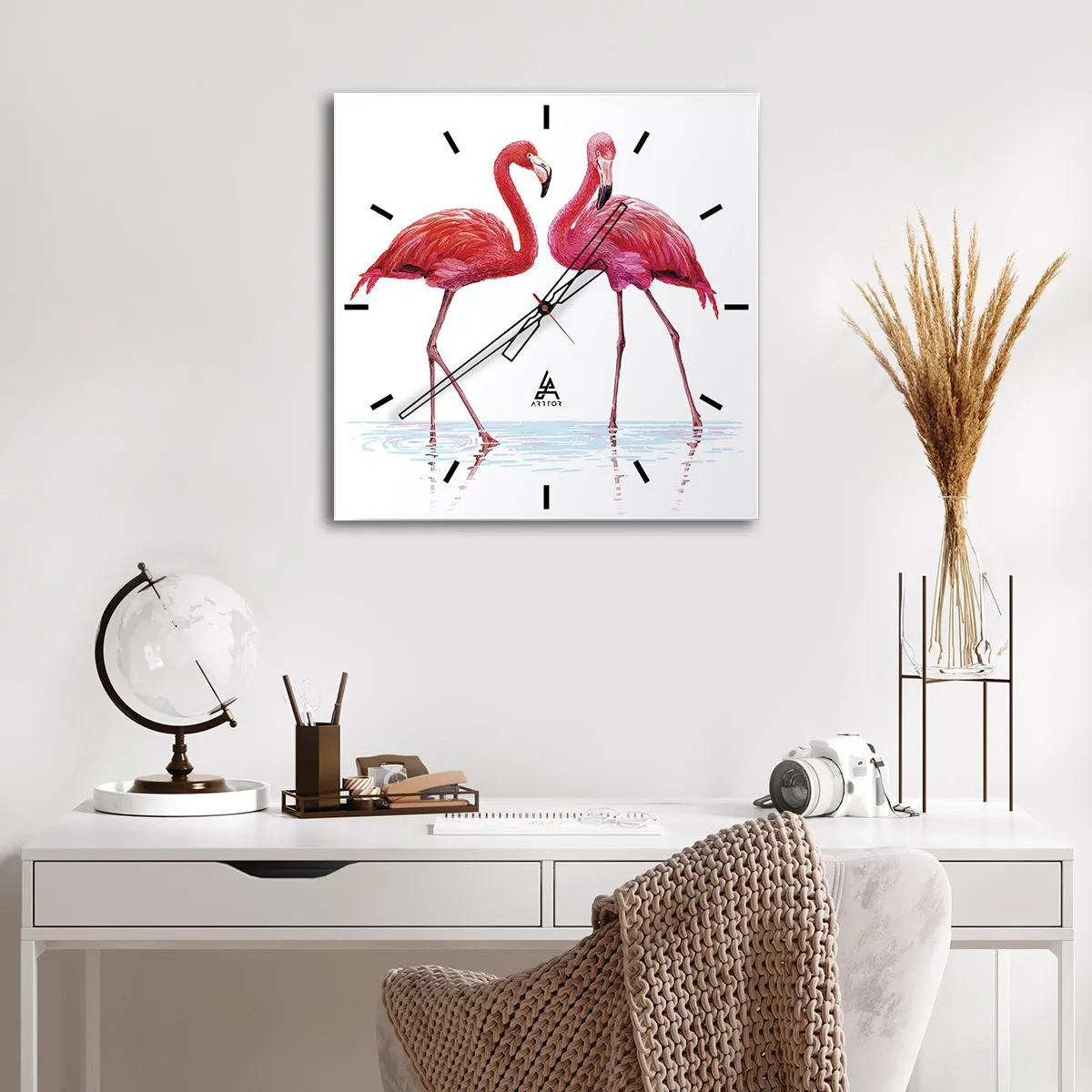 Vægur, Uret - Lyserødt randez-vous - 30x30 cm