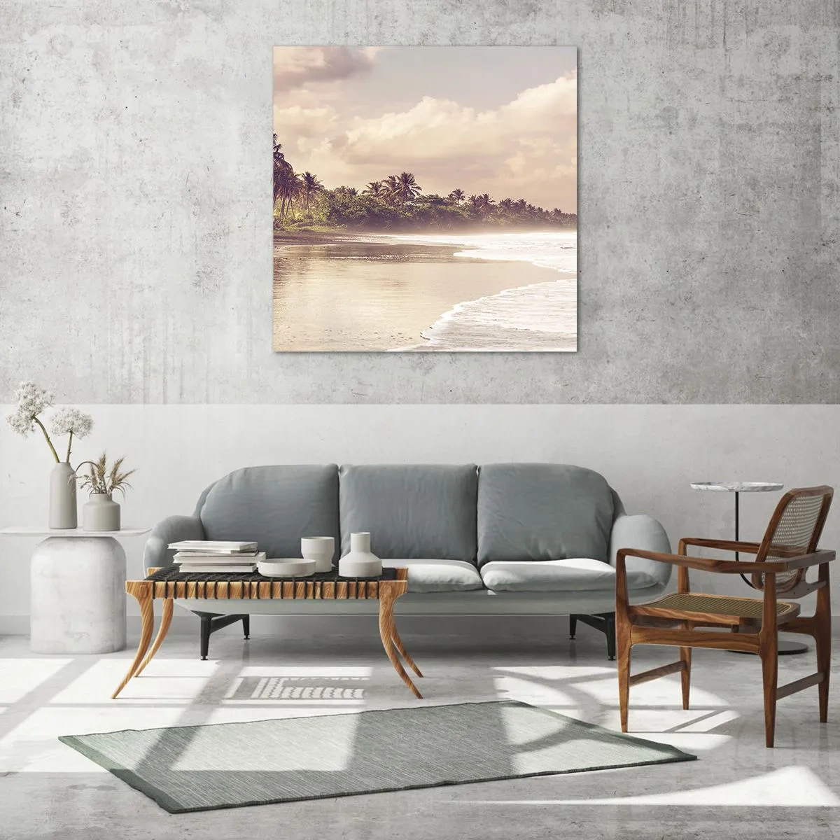 Billede på glas - Kærtegner bølgerne - 30x30 cm