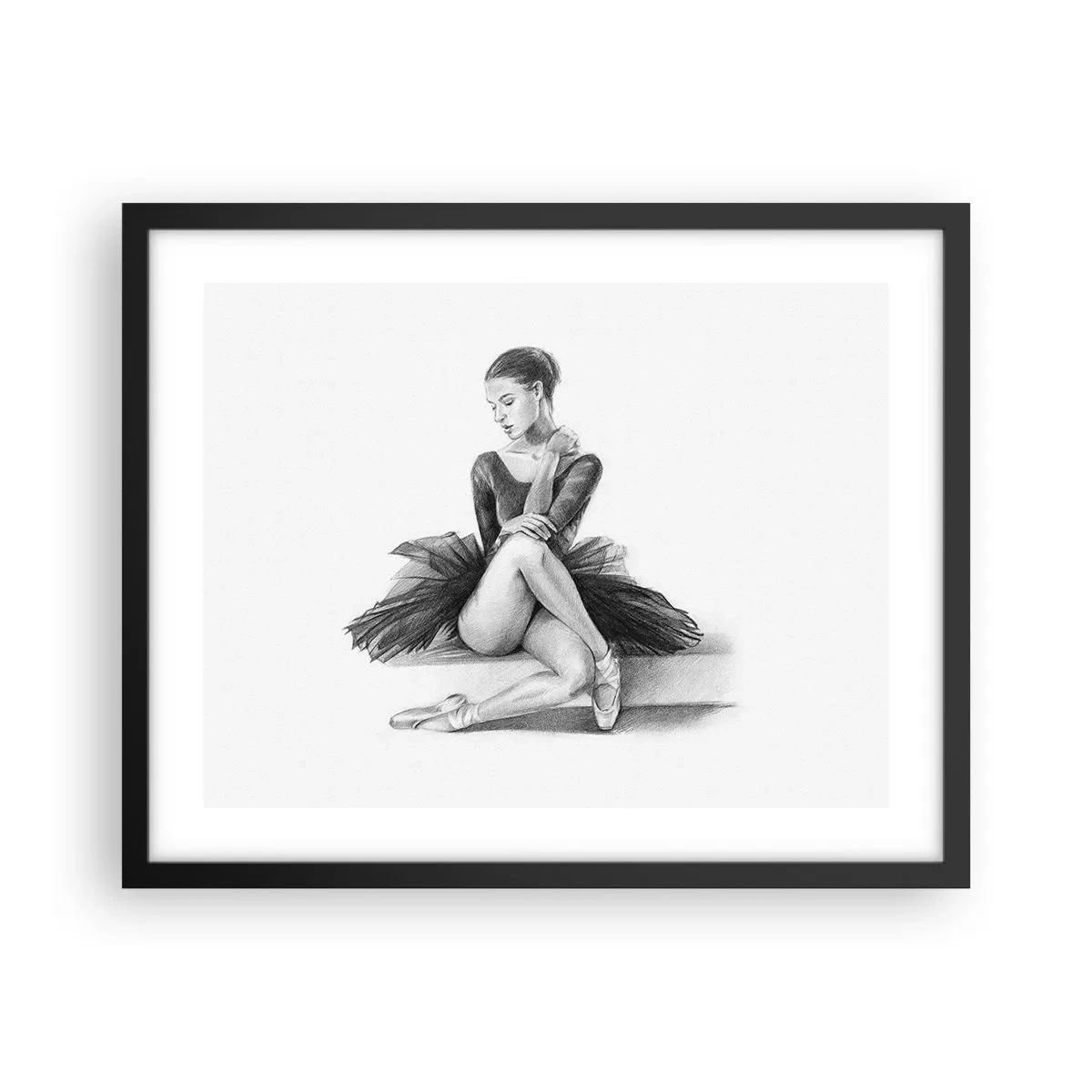 Plakat i sort ramme - Fortryllet af dans - 50x40 cm