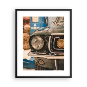 Plakat i sort ramme - Møde med en legende - 40x50 cm