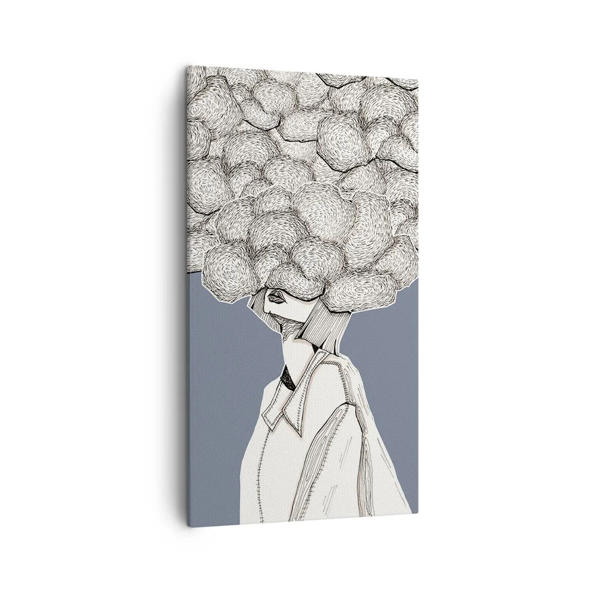 Lærredstryk - Billede på lærred - Med hovedet i skyerne - 45x80 cm