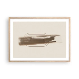 Plakat i ramme af lyst egetræ - Et pust af gråvejr - 70x50 cm