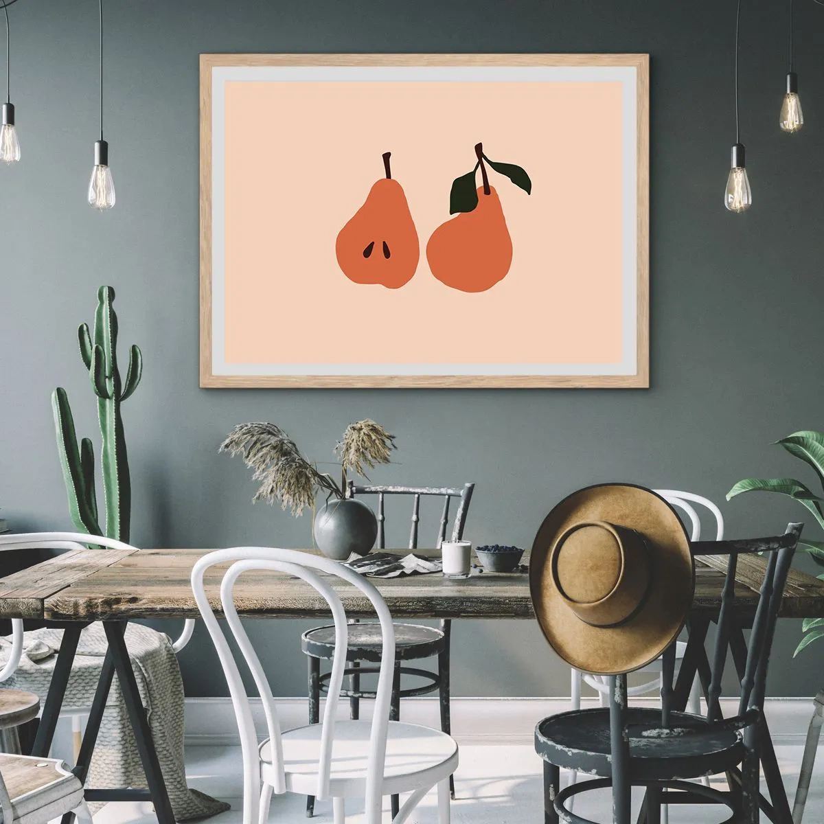 Plakat i ramme af lyst egetræ - Sødmen selv - 100x70 cm