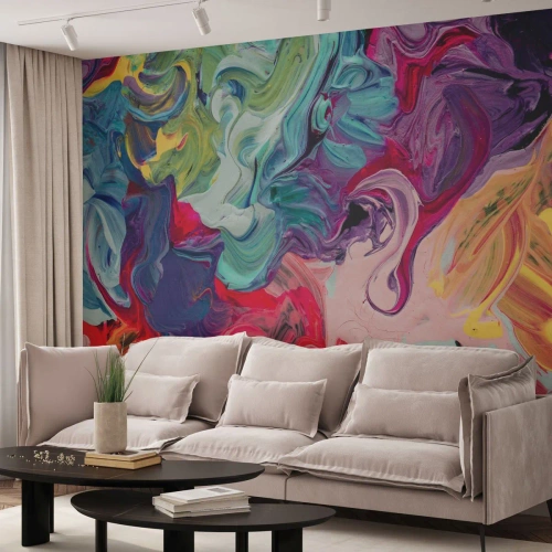 Fototapet Standard Eco - Farvernes fødsel - Abstraktion, Stykke, Moderne mønster - 200x140 cm