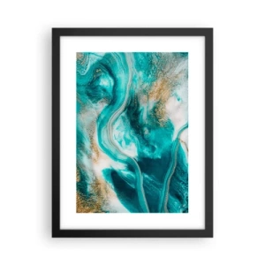 Plakat i sort ramme - Flod af guld - 30x40 cm