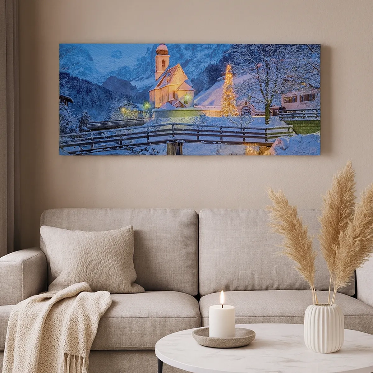 Lærredstryk - Billede på lærred - Julens ånd - 30x30 cm