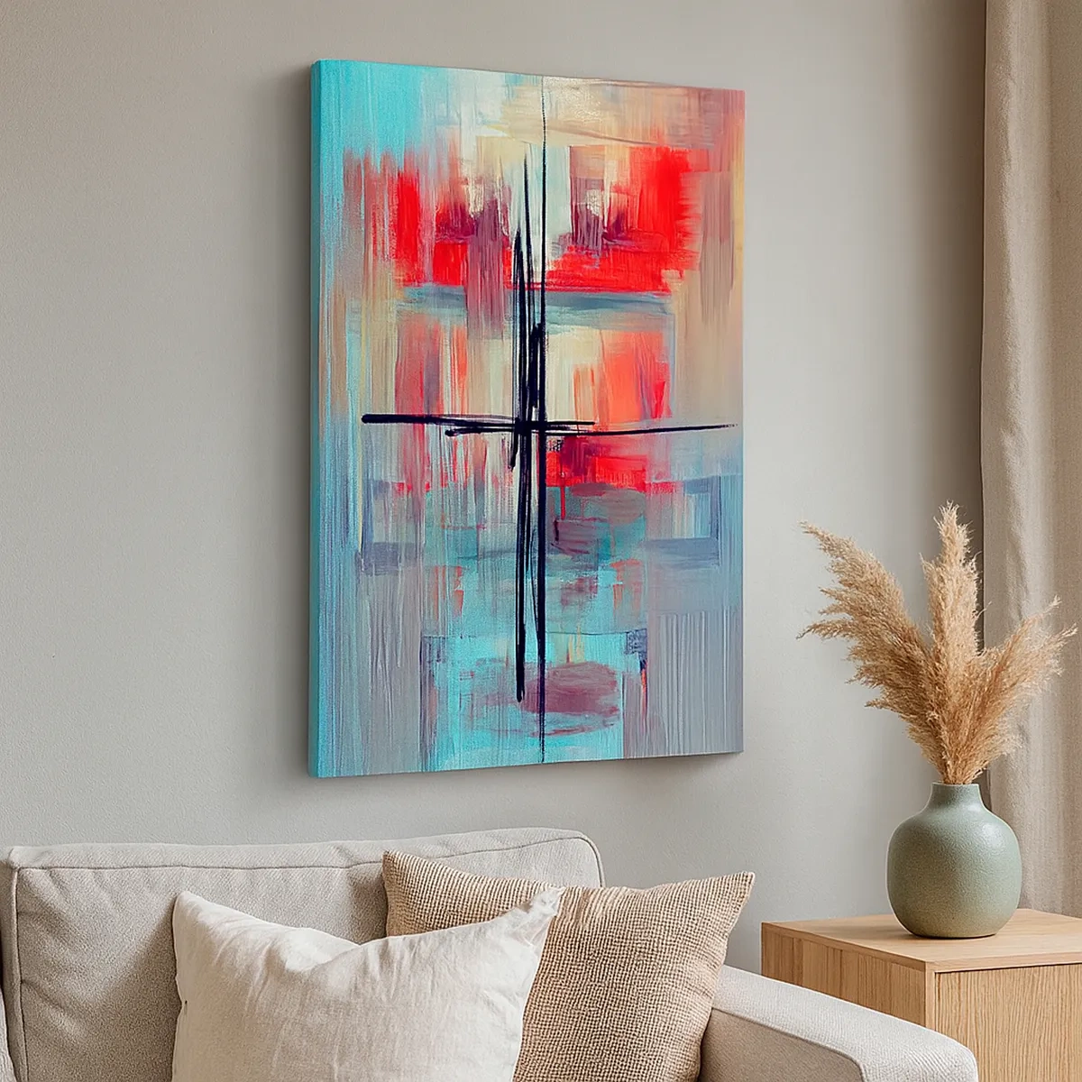 Lærredstryk - Billede på lærred - Landskab i en ukendt dimension - 50x70 cm