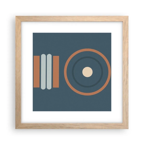 Plakat i ramme af lyst egetræ - Essensen af tingene - 30x30 cm