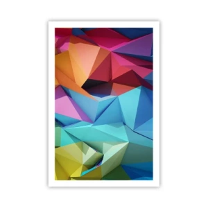 Plakat - Regnbue origami - 61x91 cm