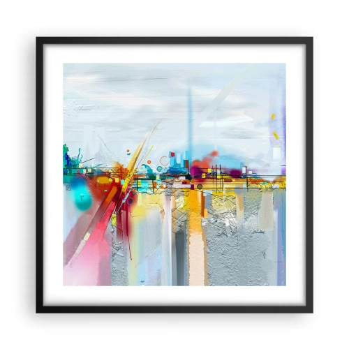 Plakat i sort ramme - Glædens bro over livets flod - 50x50 cm