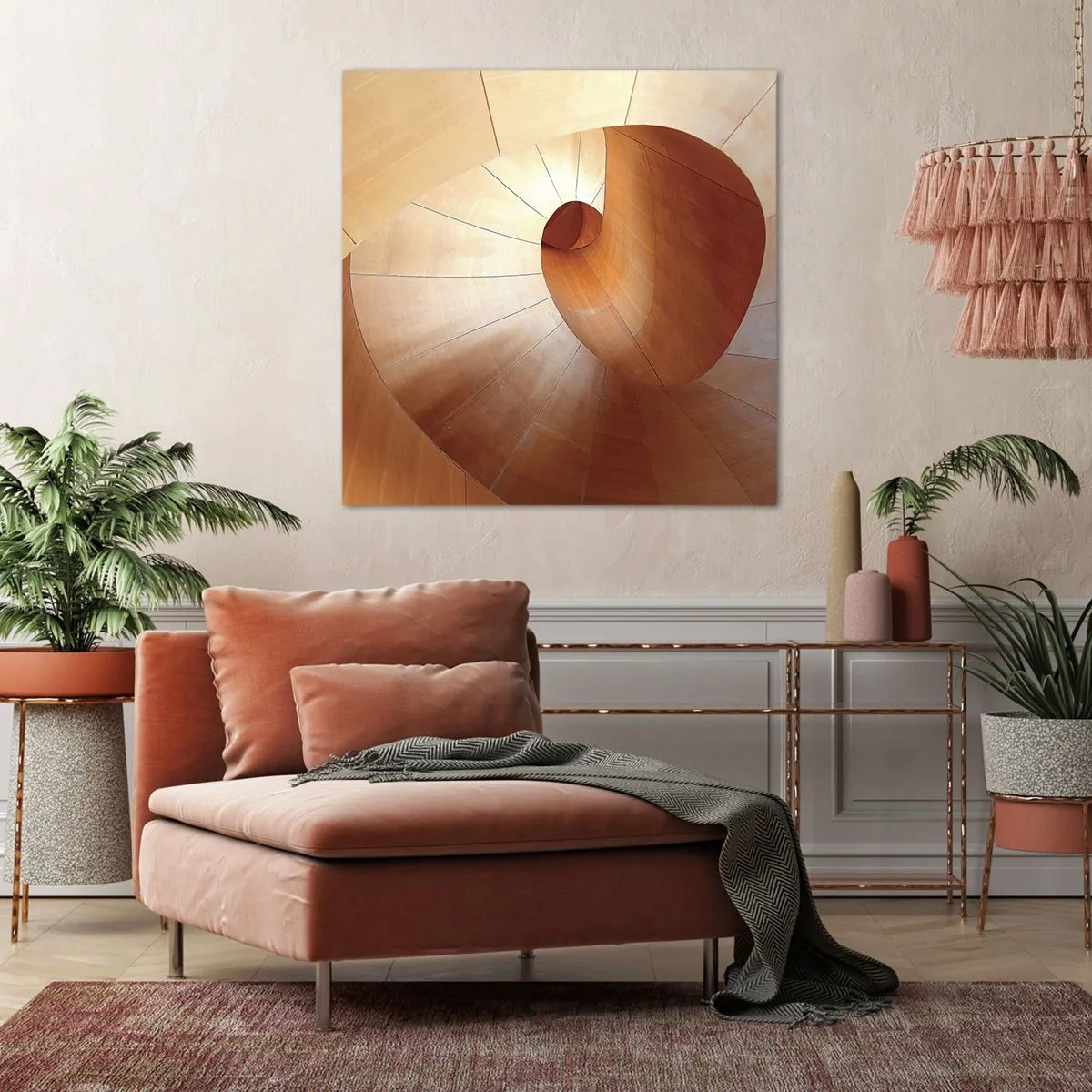 Lærredstryk - Billede på lærred - Arkitektonisk serpentin - 70x70 cm