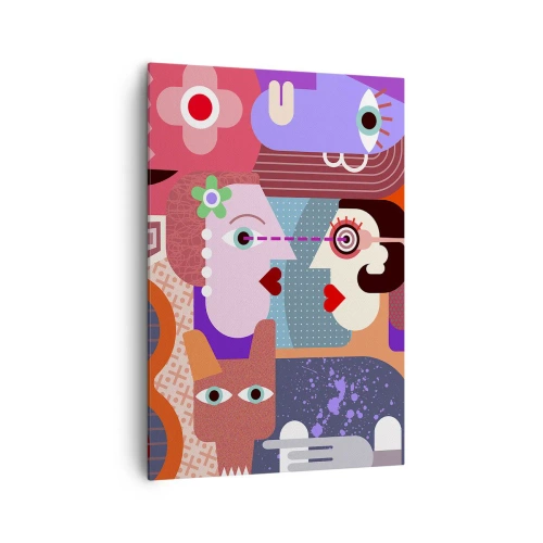 Lærredstryk - Billede på lærred - Øje mod øje - 70x100 cm