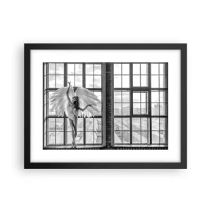 Plakat i sort ramme - Englenes by? - 40x30 cm