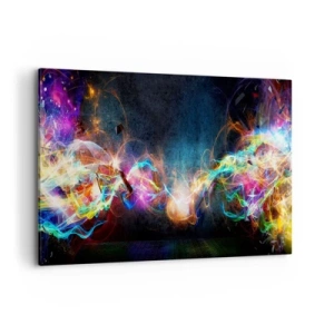 Lærredstryk - Billede på lærred - Glædeligt imod mørket - 120x80 cm