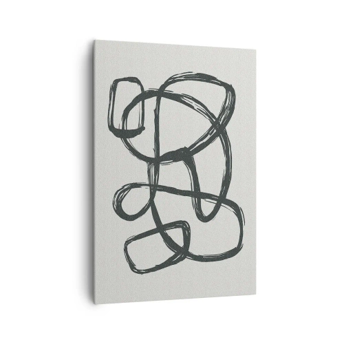 Lærredstryk - Billede på lærred - Loopet abstraktion - 70x100 cm