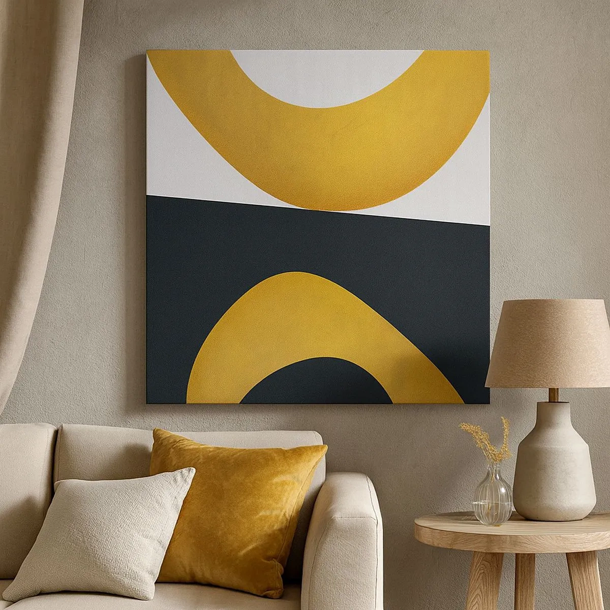 Lærredstryk - Billede på lærred - Først: guld - 30x30 cm