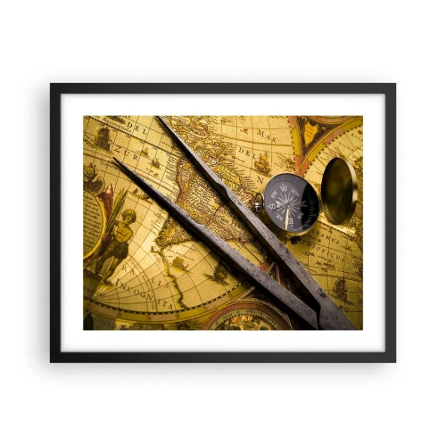 Plakat i sort ramme - Hvor er skattene? - 50x40 cm