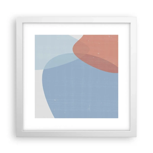 Plakat i hvid ramme - Pastelfarvede relationer - 30x30 cm
