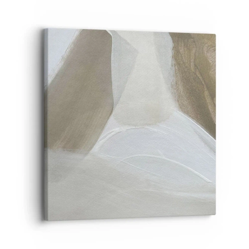 Lærredstryk - Billede på lærred - Bølge af hvidt - 30x30 cm