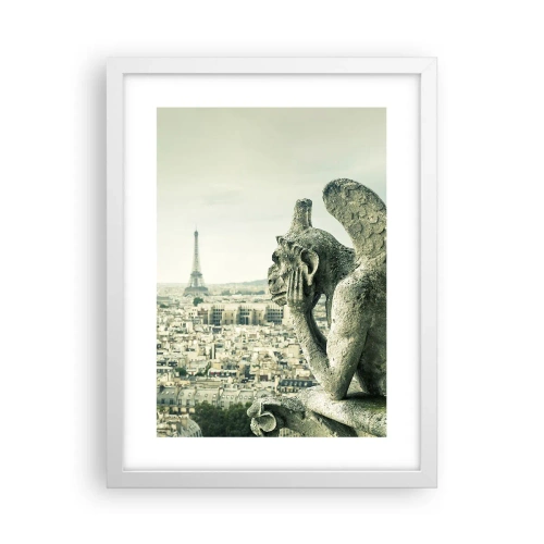 Plakat i hvid ramme - Parisisk chat - 30x40 cm