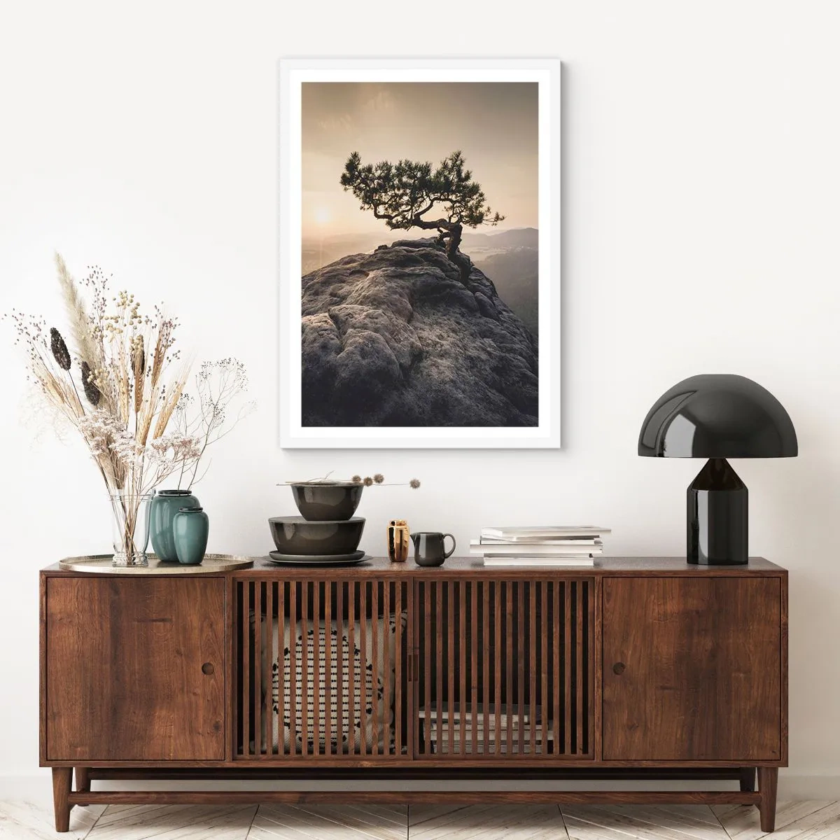 Plakat i hvid ramme - Livet vinder altid - 50x70 cm