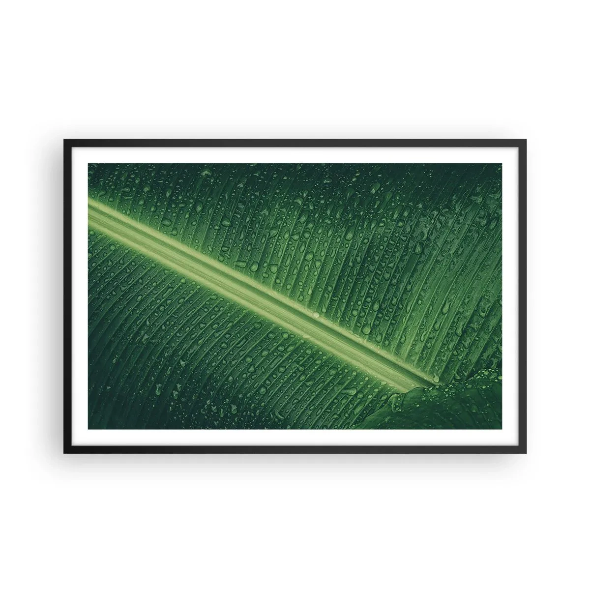 Plakat i sort ramme - Grøn struktur - 91x61 cm