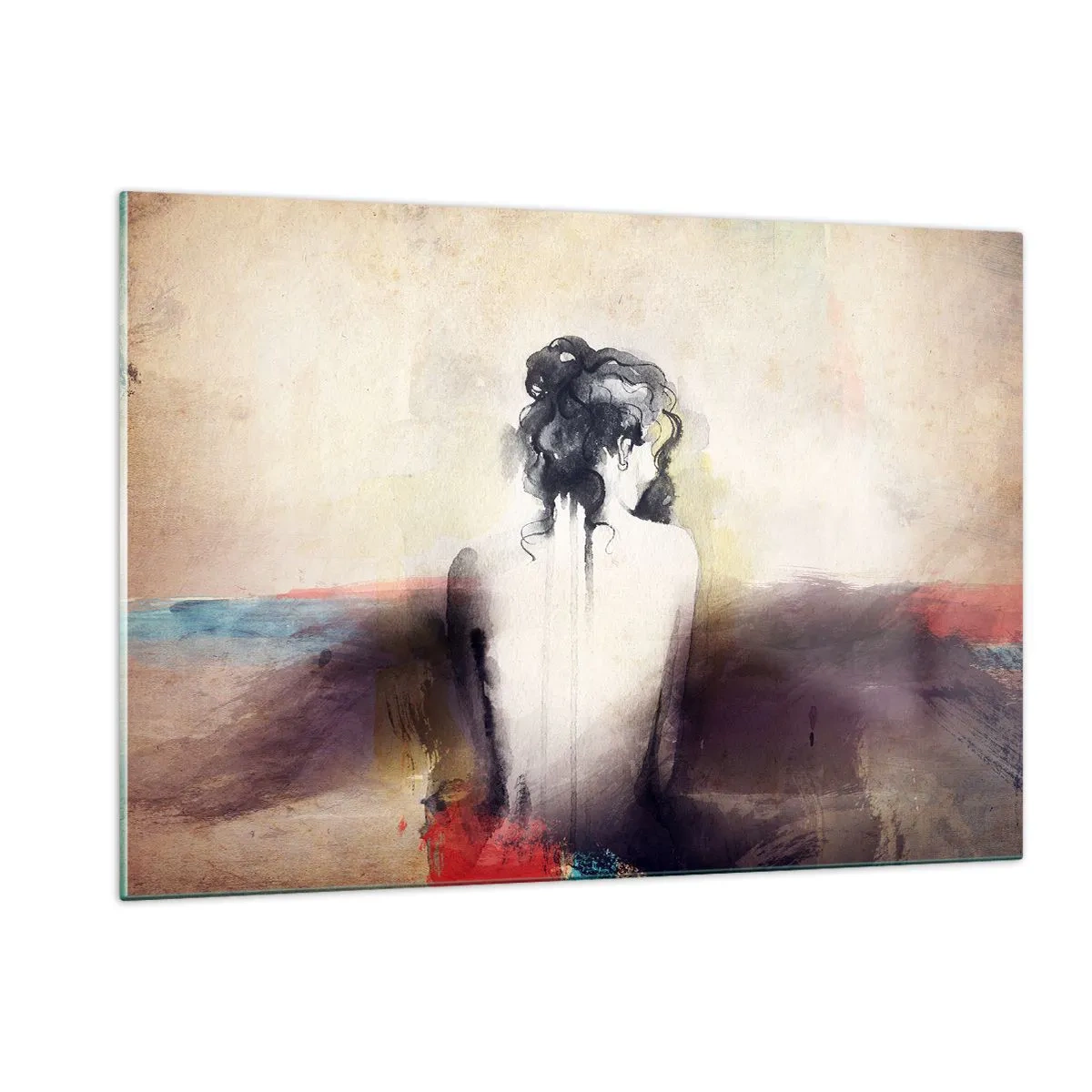 Billede på glas - Glatte linjer, ovale former - 120x80 cm