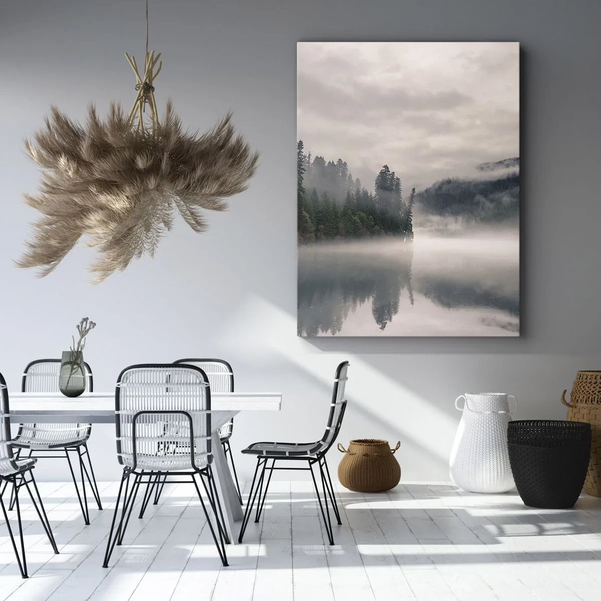 Lærredstryk - Billede på lærred - I drømmen, i tågen - 45x80 cm