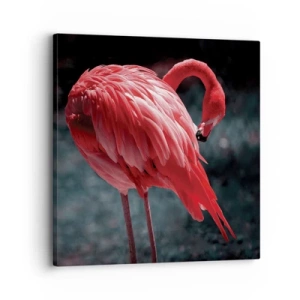 Lærredstryk - Billede på lærred - Et karmosinrødt naturdigt - 30x30 cm