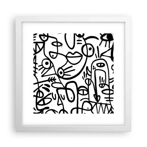 Plakat i hvid ramme - Ansigter og luftspejlinger - 30x30 cm