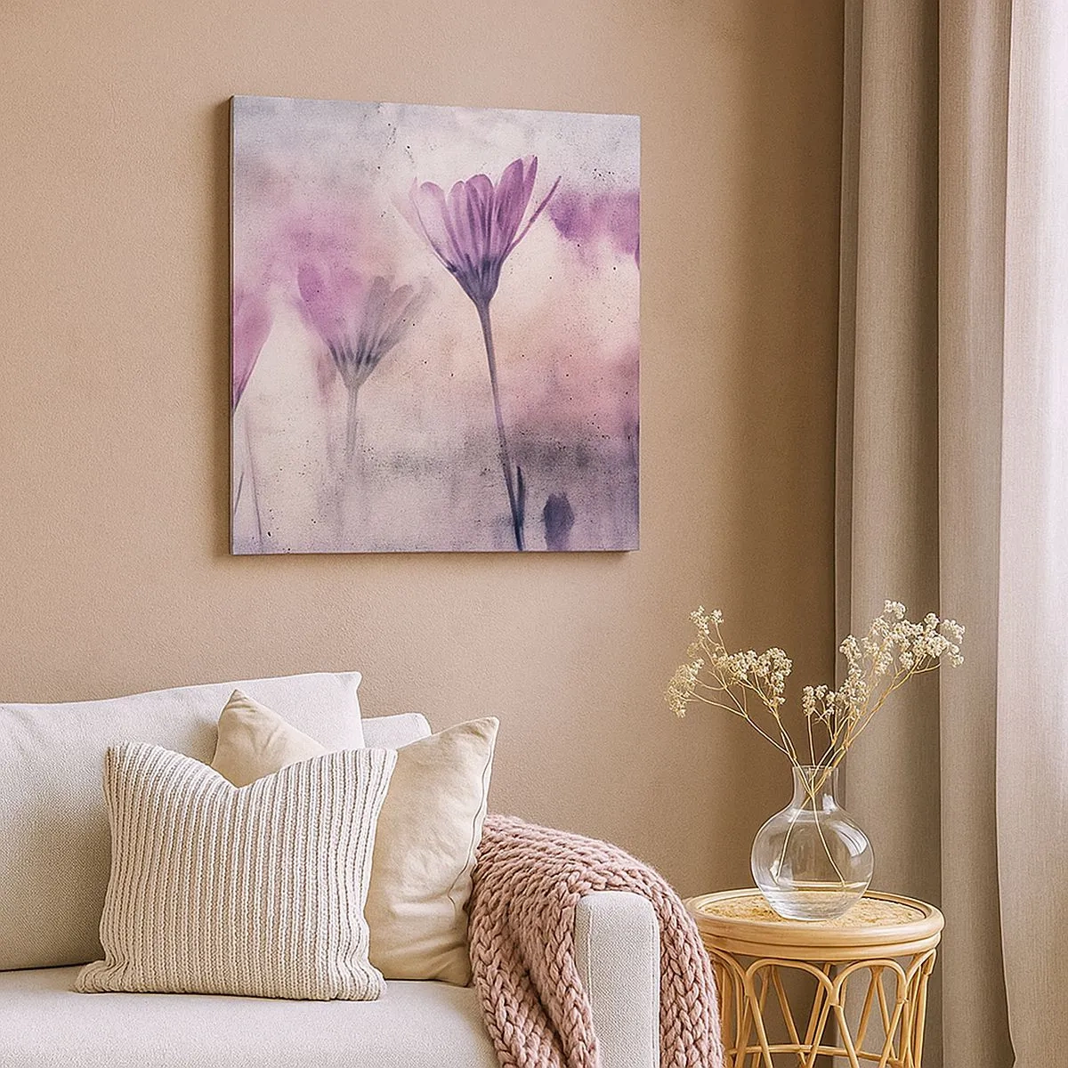 Lærredstryk - Billede på lærred - En drøm af blomster - 30x30 cm