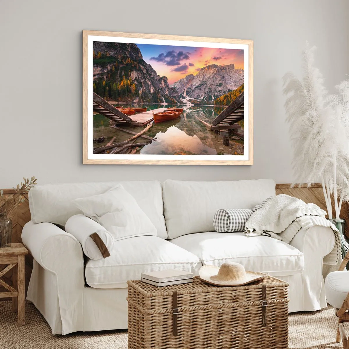 Plakat i ramme af lyst egetræ - Dagens løfte - 70x50 cm