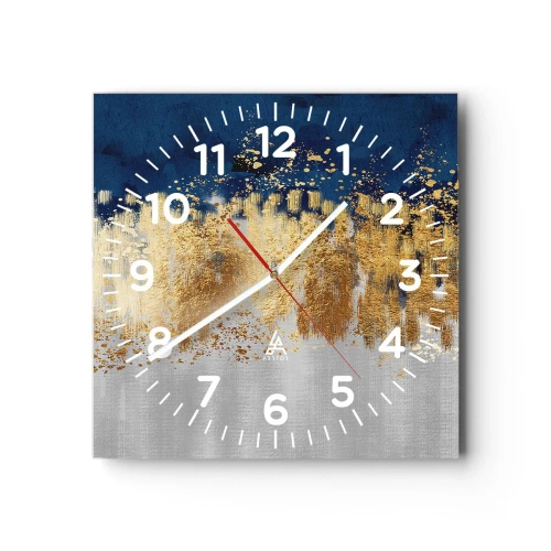 Vægur, Uret - Moderne komposition med gnist - 40x40 cm