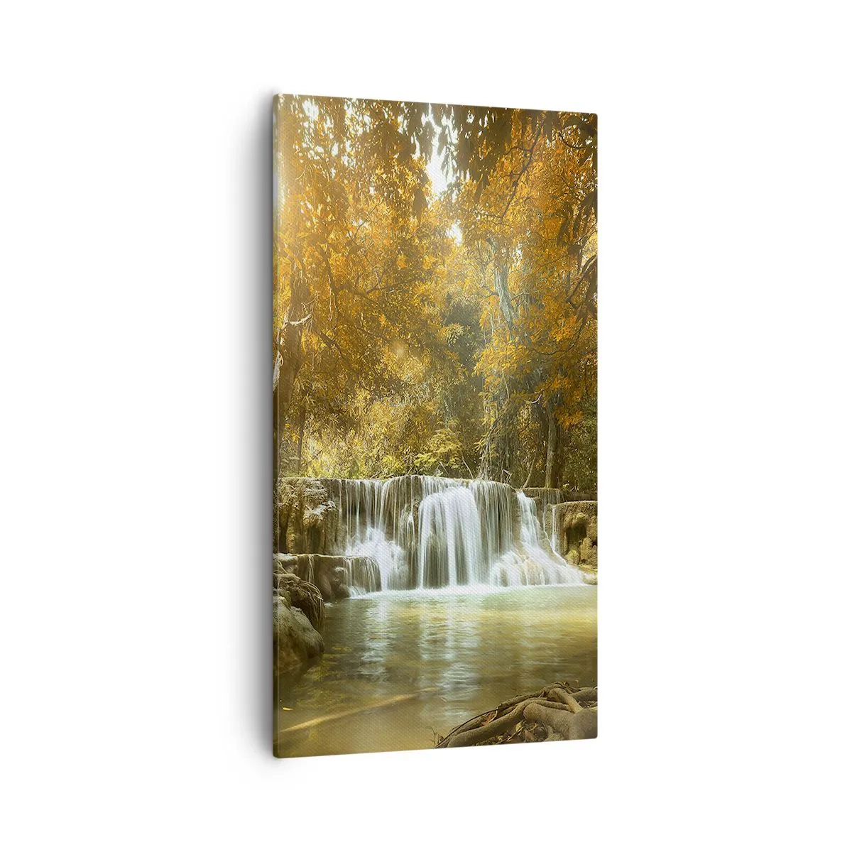 Lærredstryk - Billede på lærred - Kaskade i parken - 55x100 cm