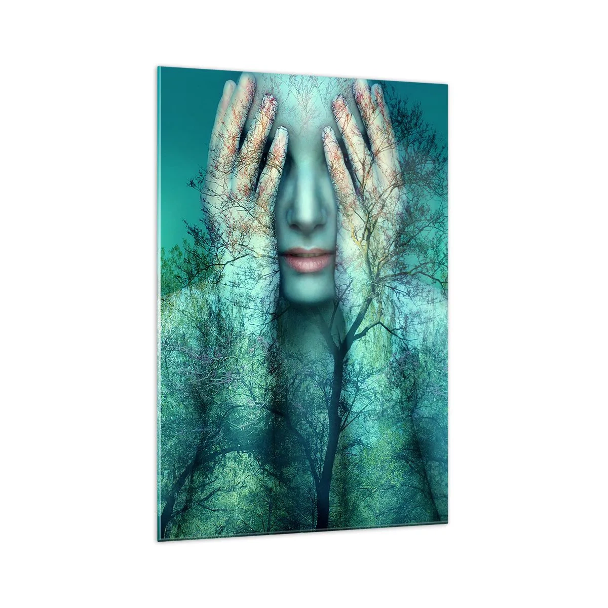 Billede på glas - Nedsænket i blåt - 70x100 cm