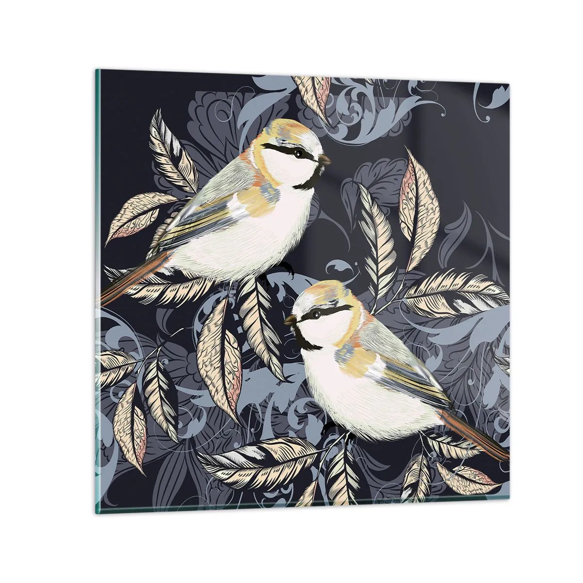 Billede på glas - Gul-blå espalier - 40x40 cm