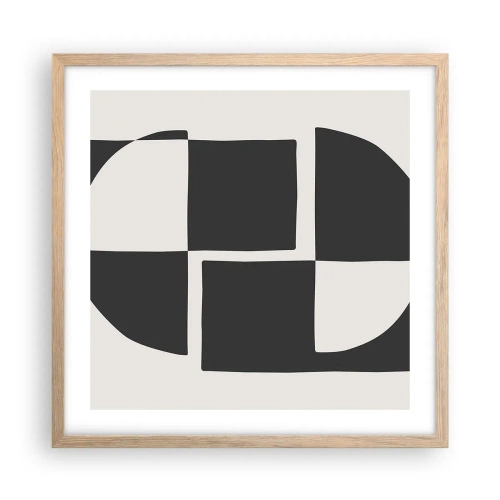 Plakat i ramme af lyst egetræ - Antitese - syntese - 50x50 cm