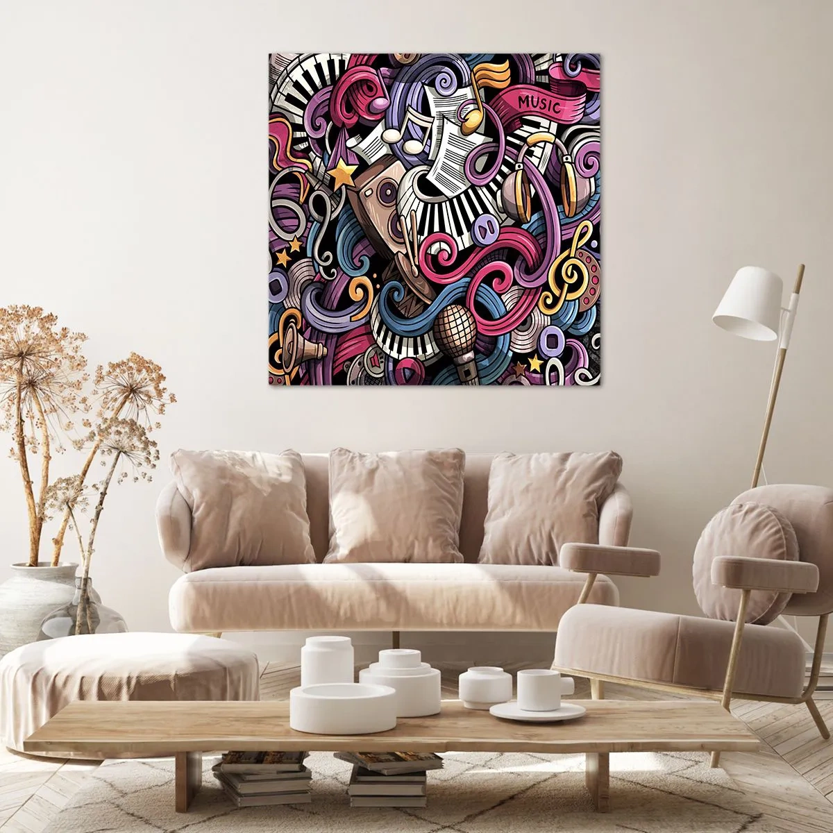 Lærredstryk - Billede på lærred - Kompliceret melodi - 40x40 cm