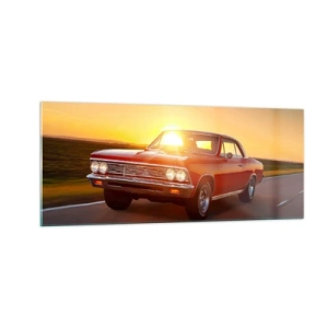 Billede på glas - Begæret er rødt - 100x40 cm