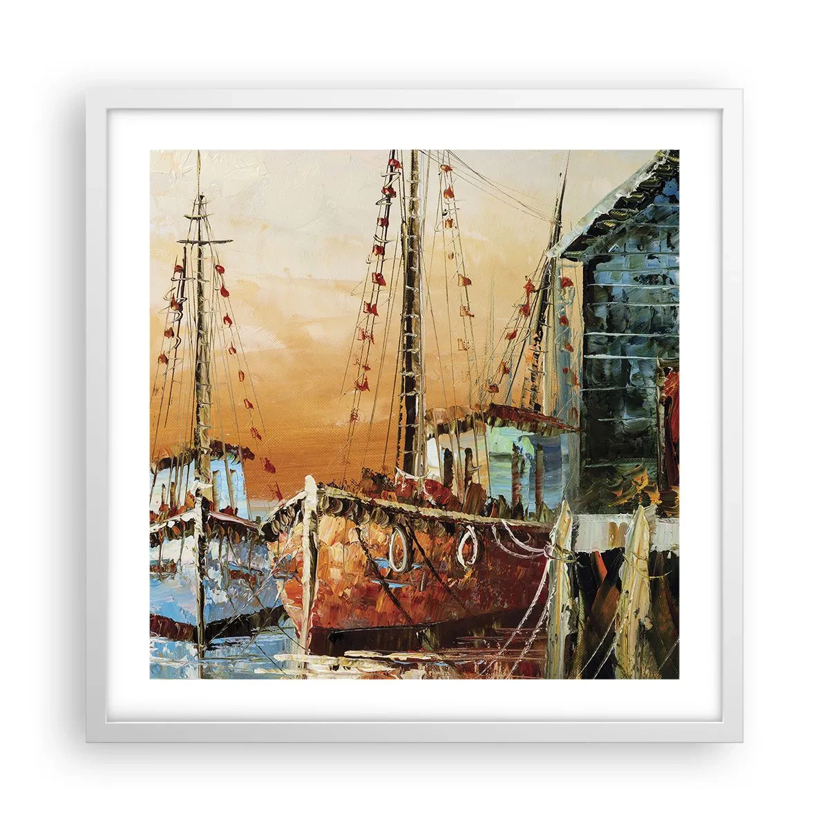 Plakat i hvid ramme - Fredelig tilbagevenden - 50x50 cm