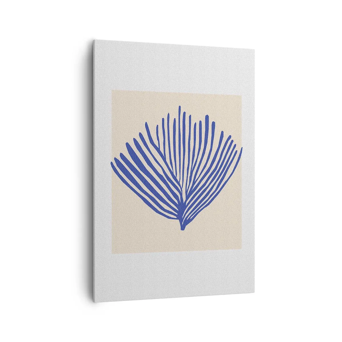 Lærredstryk - Billede på lærred - Blå vifte - 70x100 cm