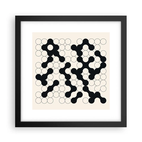 Plakat i sort ramme - Kinesisk spil - variation - 30x30 cm
