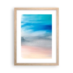 Plakat i ramme af lyst egetræ - Elementer: luft - 30x40 cm