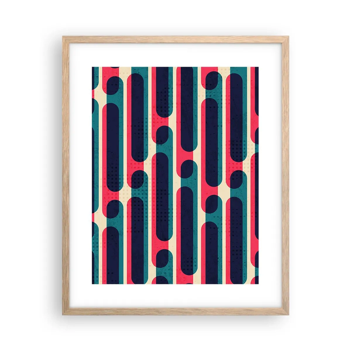 Plakat i ramme af lyst egetræ - Indad og fremad - 40x50 cm